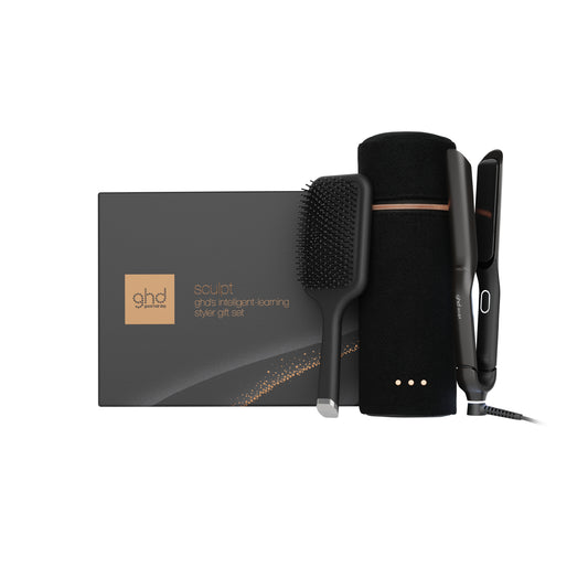 GHD SCULPT INTERACTIVE HAIR STRAIGHTENER GIFT SET IN BLACK