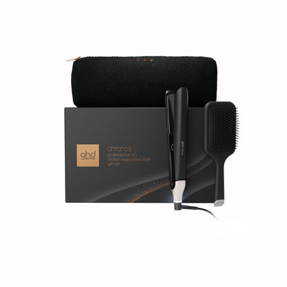 GHD CHRONOS™ GIFT SET WITH BAG AND PADDLE BRUSH IN BLACK