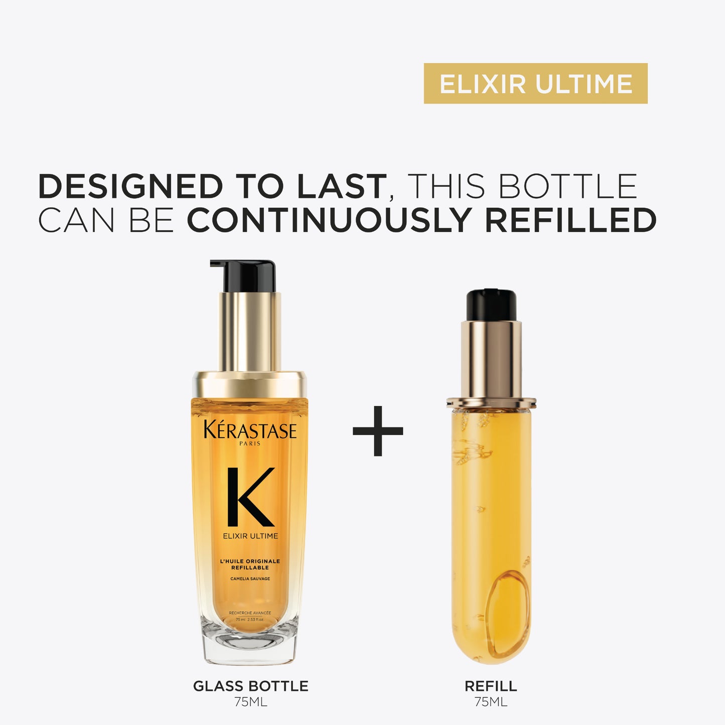 KÉRASTASE ELIXIR ULTIME L'HUILE ORIGINALE REFILLABLE HAIR OIL 75ML