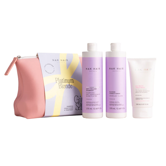 NAK PLATINUM BLONDE THREE PIECE GIFT SET FOR BLONDE HAIR