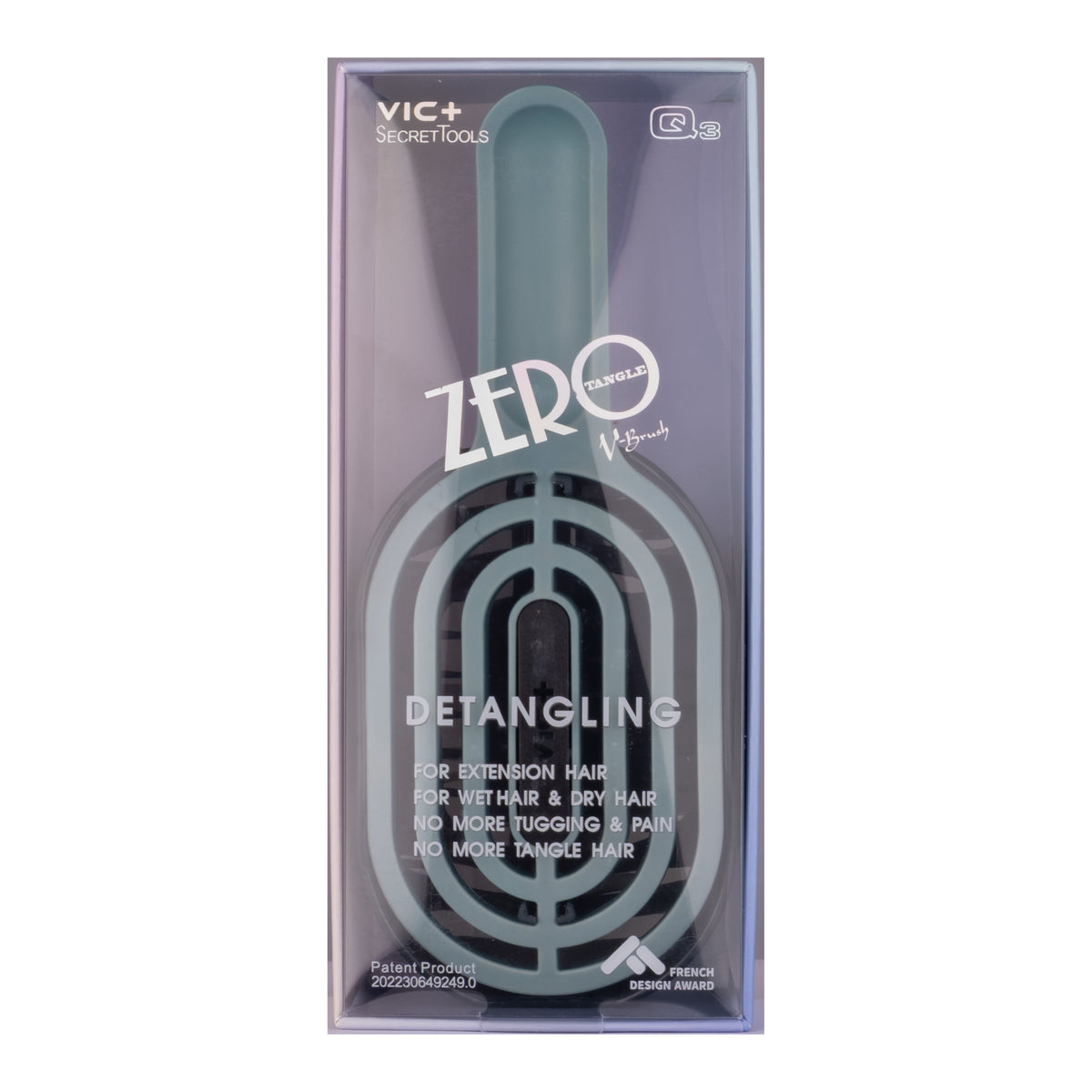 VIC+ SECRET TOOLS ZERO DETANGLING BRUSH LARGE IN LIGHT BLUE