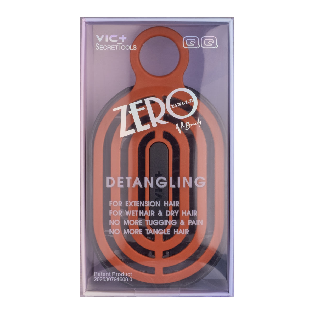 VIC+ SECRET TOOLS ZERO DETANGLING BRUSH SMALL ORANGE